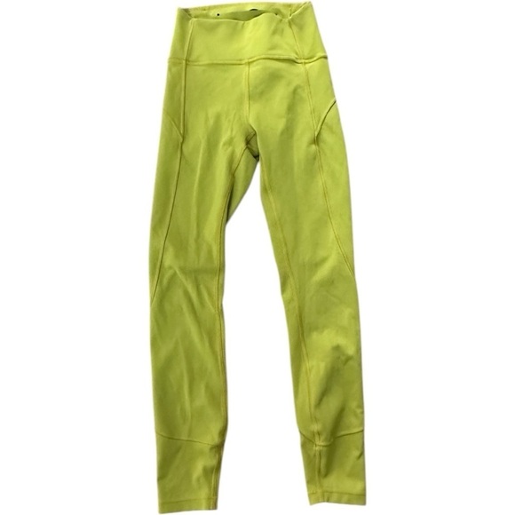 Lululemon Athletica In Movement Athletic Leggings Size 2 Women’s Golden Lime - Picture 6 of 7